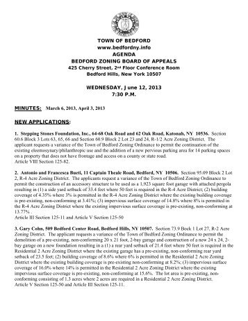Zoning Backup.pdf - The Town of Bedford
