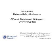 DELAWARE Highway Safety Conference Office of State-Issued ID