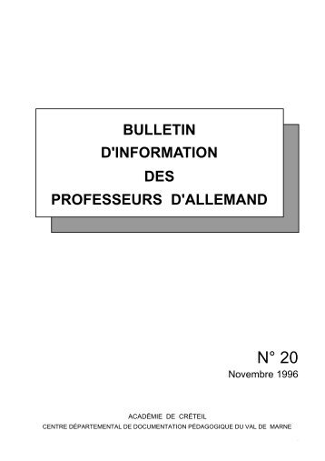 Bulletin N° 20 - Allemand @ Créteil - Académie de Créteil