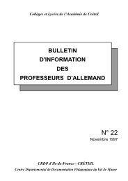 Bulletin N° 22 - L'allemand dans l'académie de Créteil