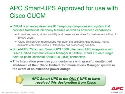 MOBILITY SECURITY UNIFIED COMMUNICATIONS - APC