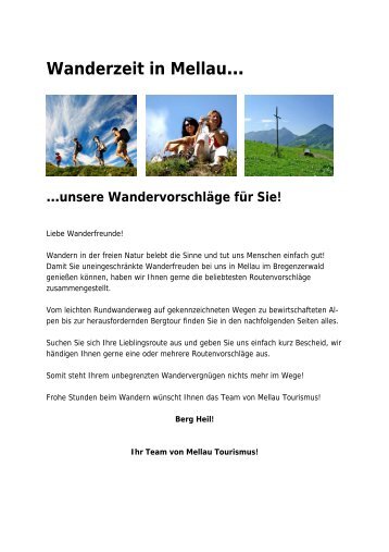 Wanderzeit in Mellau…