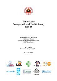 Demographic and Health Survey 2009-10 - Timor-Leste Ministry of ...