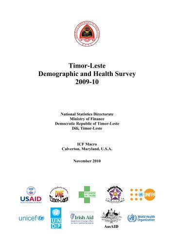 Demographic and Health Survey 2009-10 - Timor-Leste Ministry of ...