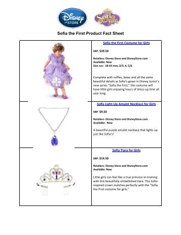 Sofia the First Product Fact Sheet - Disney
