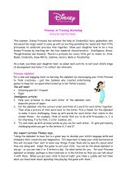 Princess In Training – Workshop Ideas - Disney
