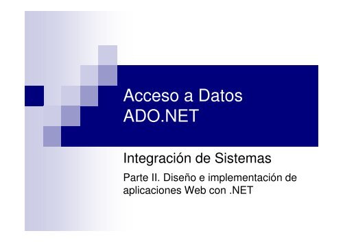 Acceso a Datos ADO.NET - sabia