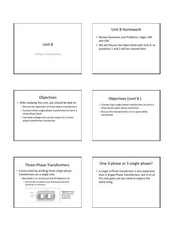 Three-Phase Transformers One 3-phase or 3 single-phase?