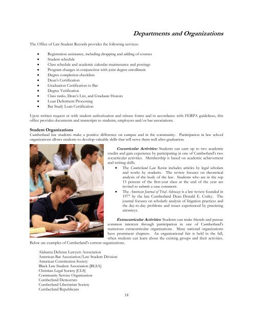 Student Handbook - Cumberland School of Law - Samford University