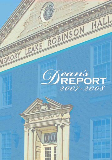 2007-2008 Dean's Report - Cumberland School of Law - Samford ...