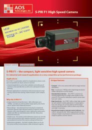 S-PRI F1 High Speed Camera - AOS Technologies AG