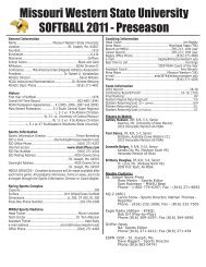 2011 Prospectus - Missouri Western State University Athletics