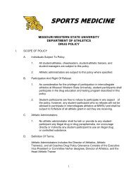 MWSU Drug Policy - Missouri Western State University Athletics
