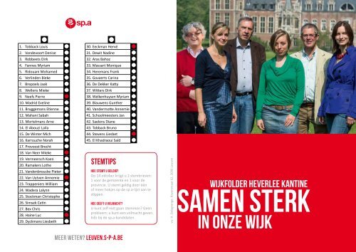 in onze wijk in onze wijk - Leuven - SP.a