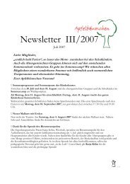 Newsletter III/2007 - Apfelbäumchen Nußloch