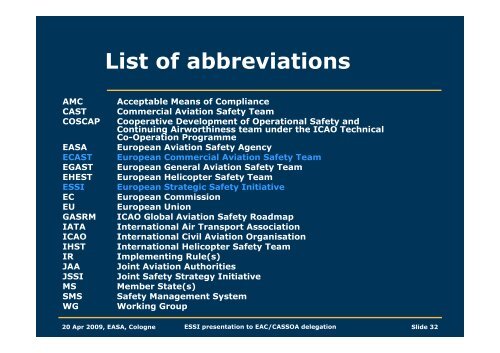 Presentation - European Aviation Safety Agency - Europa