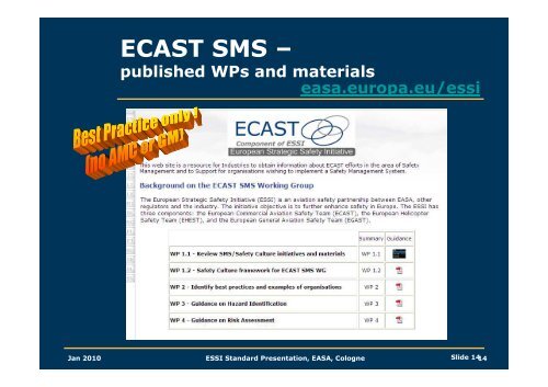 ESSI Standard Presentation 2010 - European Aviation Safety ...