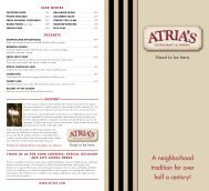 763853-Atria's Core Menu - Atria's Restaurant and Tavern