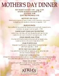 Download Mother's Day Dinner Menu - Atria's Restaurant and Tavern