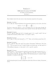 Worksheet 5 Differential Geometry II, SS 2008