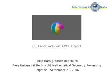 U3D and Javaview's PDF Export - Mathematical Geometry ...