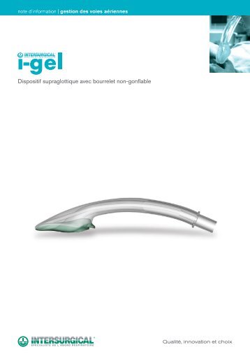 Dispositif supraglottique avec bourrelet non-gonflable - Intersurgical