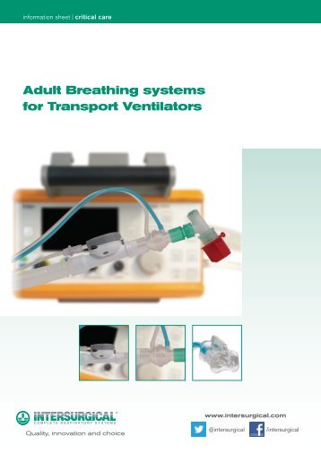 Adult Breathing systems for Transport Ventilators - Intersurgical