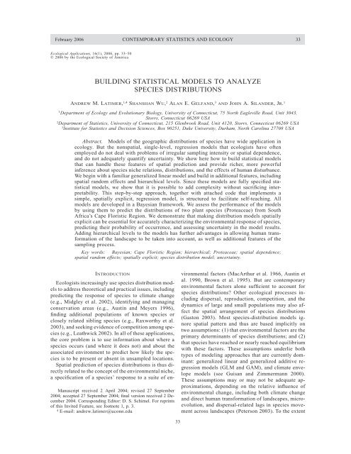 building statistical models to analyze species ... - hSDM R package