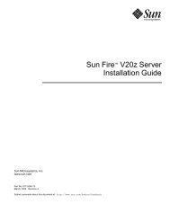 Sun Fire™ V20z Server Installation Guide