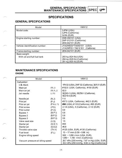 VMX12 Service Manual - V-Max Outlaw