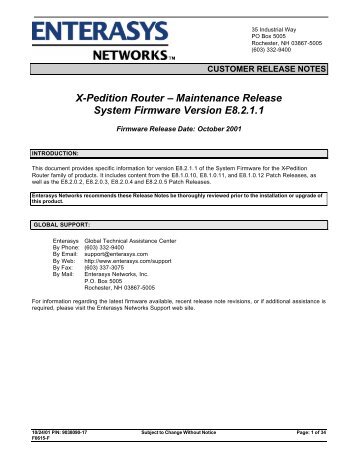 X-Pedition Router – Maintenance Release System Firmware ...