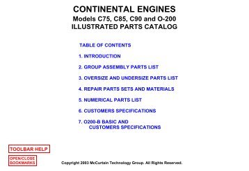 Continental Aircraft Engines O-200 Parts Catalog