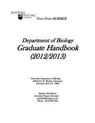 Graduate Handbook - Penn State University Department of Biology