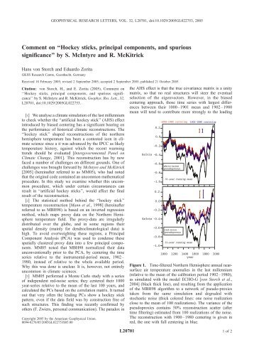 Hockey sticks, principal components, and spurious significance