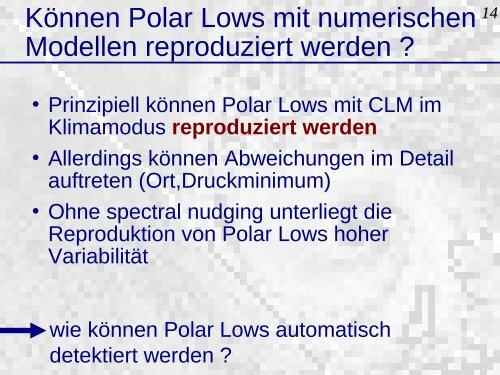 Entwicklung einer Klimatologie nordatlantischer Polar Lows