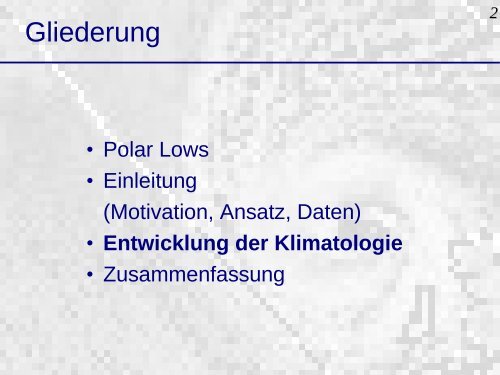 Entwicklung einer Klimatologie nordatlantischer Polar Lows