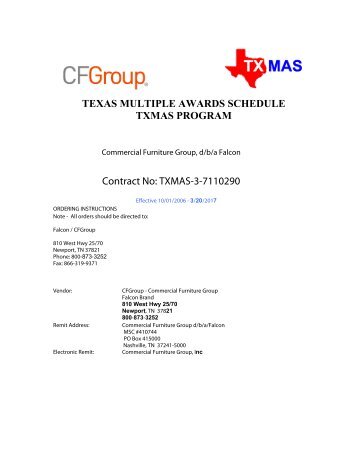 TEXAS MULTIPLE AWARDS SCHEDULE TXMAS ... - CFGroup