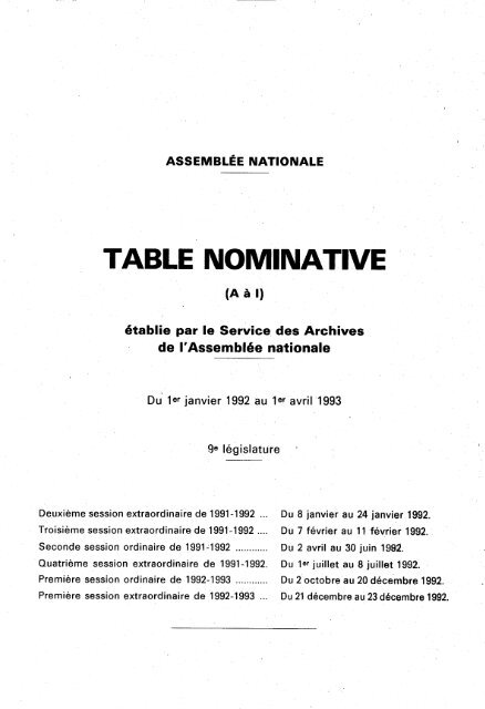 1992 - Archives de l'Assemblée nationale