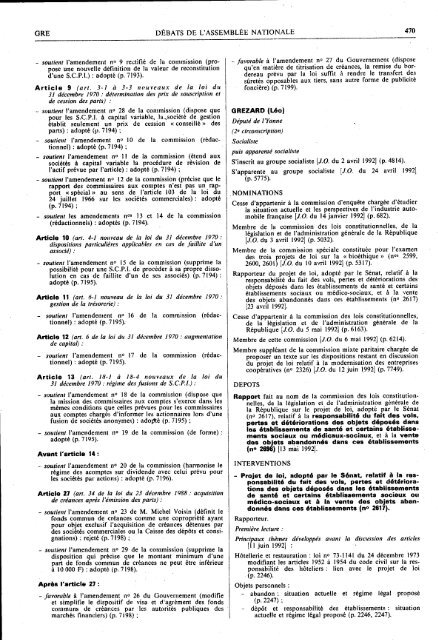 1992 - Archives de l'Assemblée nationale