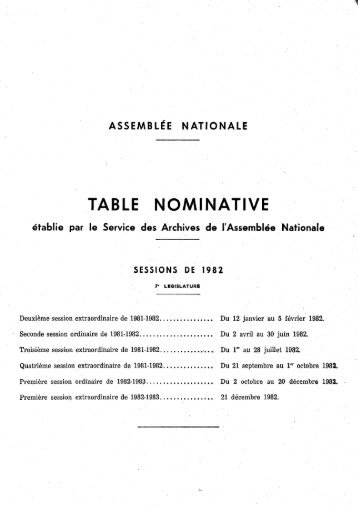 1982 - Archives de l'Assemblée nationale