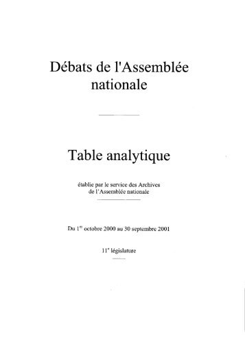 2000-2001 - Archives de l'Assemblée nationale