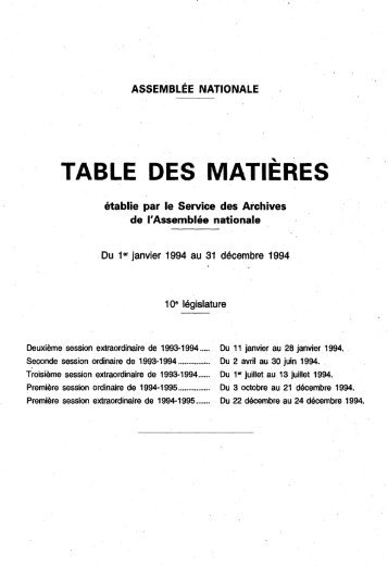 1994 - Archives de l'Assemblée nationale