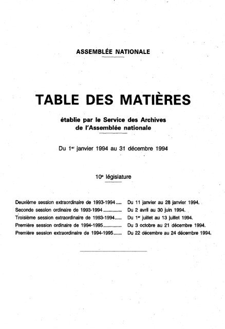 1994 - Archives de l'Assemblée nationale