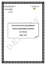 LISTE EFFECTIVE DES ETABLISSEMENTS PRIVES D ...