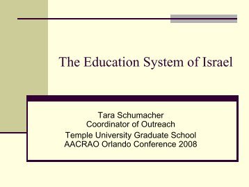 The Education System of Israel - AACRAO