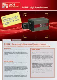 S-PRI F2 High Speed Camera - AOS Technologies AG