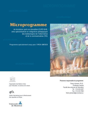 Microprogramme - Thierry Karsenti - Université de Montréal