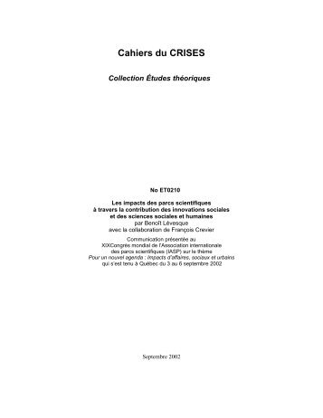 Cahiers du CRISES