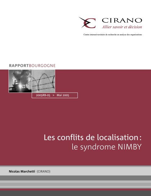 Les conflits de localisation: le syndrome NIMBY - cirano