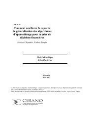 Comment améliorer la capacité de généralisation des ... - cirano